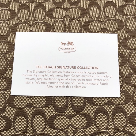 Coach Signature Tablet Ipad Sleeve Bag F61035/SV /Khaki/Metallic - Picture 8 of 9